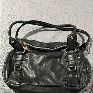 Tignanello Black Leather Shoulder Bag